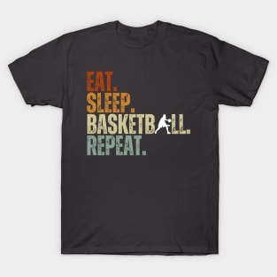 Eat Sleep Basketball Repeat Retro Vintage T-Shirt